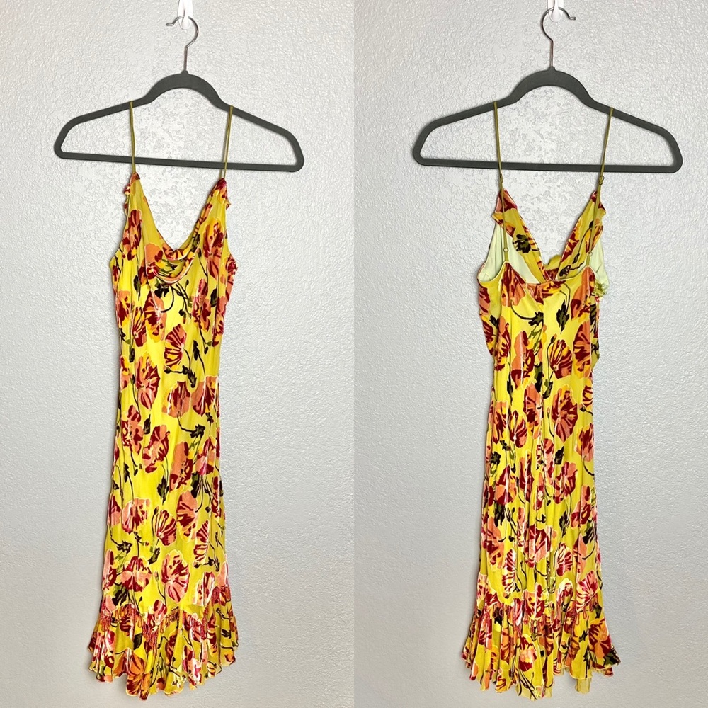 VINTAGE BETSEY JOHNSON Velvet Floral Slip Dress - Picture 1 of 10